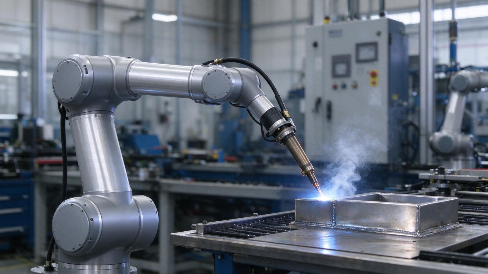当海外买家搜"cobot for welding"时,这家机器人企业用 9 个月从第 47 位做到首页 · 行业场景示意
